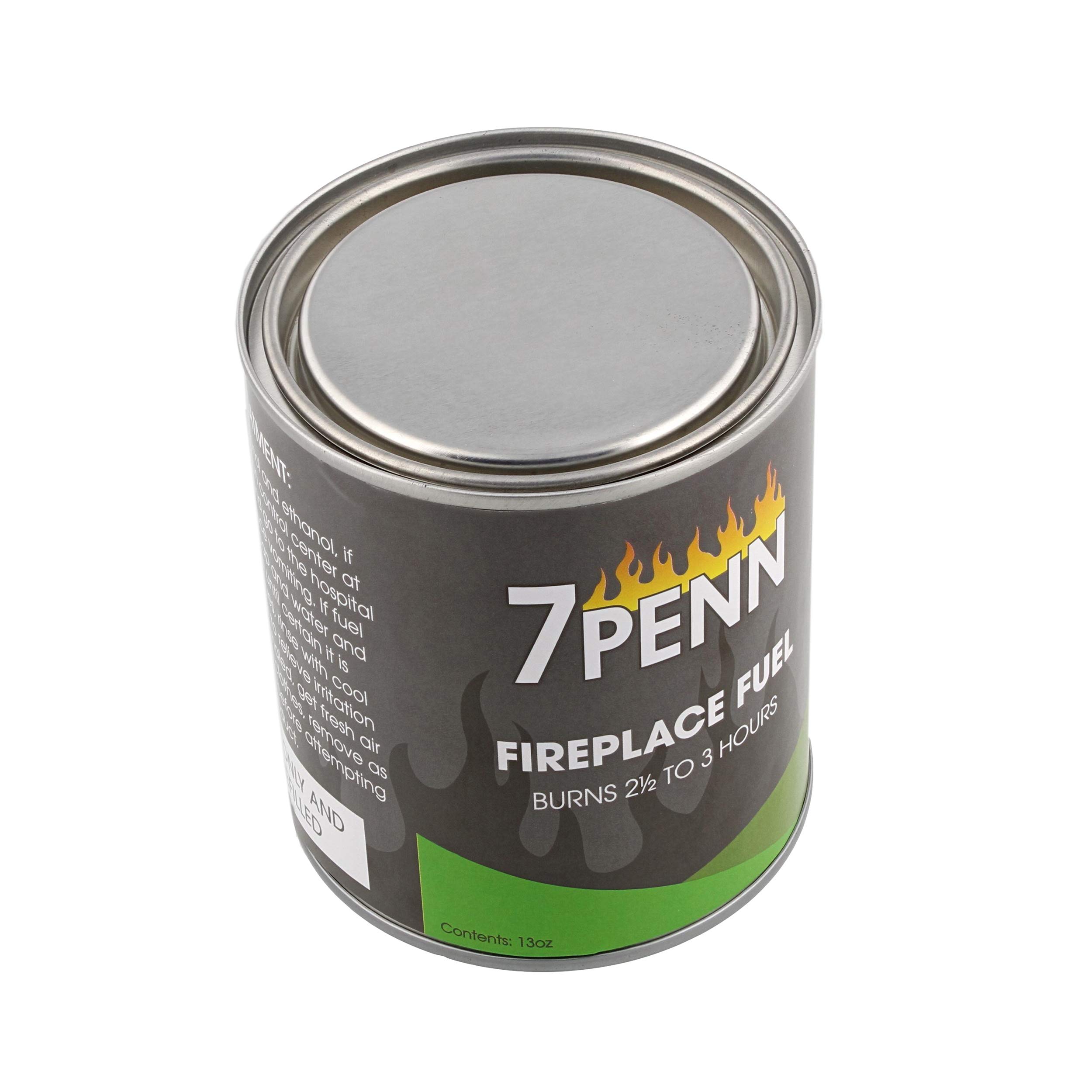 7Penn Gel Fireplace Fuel Cans, 13oz - 12 Pack Fire Pit Gel Fuel Cans for Fireplace, Fire Bowls, and Chafing Dishes