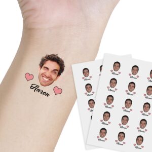 personalized temporary tattoo custom name boy face custom tatto paper 1 set of 15 pieces birthday bachelor wedding tattoos
