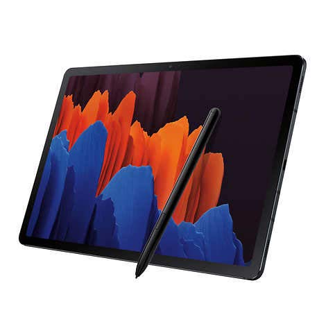 Samsung 12.4" Galaxy Tab S7+ 128GB Tablet with S Pen, Wi-Fi Only, Mystic Black (SM-T970NZKYXAR) (Renewed)