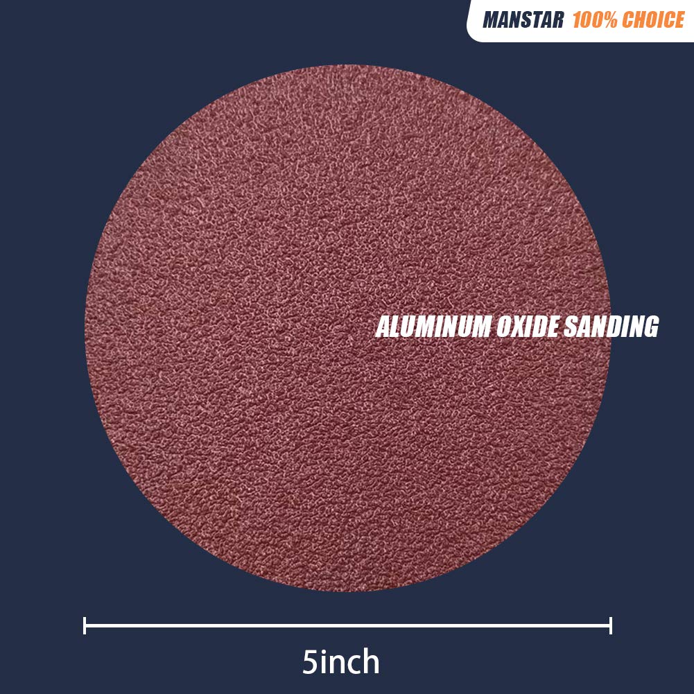 70 PCS 5 Inch Hook and Loop Assorted Aluminum Oxide Sanding Discs - 5 in No Hole - Orbital Sander Pad - Sander Paper,Sandpaper