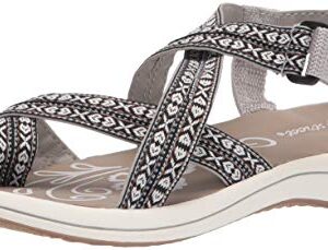 Easy Street Women's Sport Sandal, Grey, 6.5 X-Wide