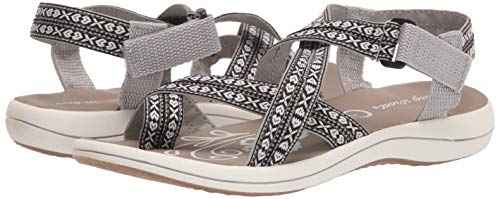 Easy Street Women's Sport Sandal, Grey, 6.5 X-Wide