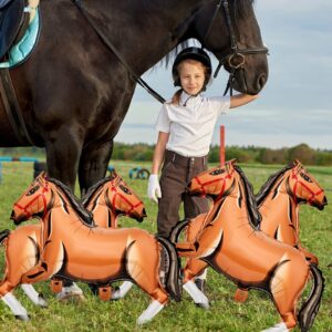 8 Pieces 40 Inch Large Horse Foil Balloon Brown Horse Balloon Cowboy Foil Balloon for Birthday Baby Shower Cowboy Horse Animal Themed Party Decorations