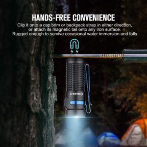 OLIGHT Baton3 1200 Lumens Ultra-Compact Rechargeable EDC Flashlight, Powered by Rechargeable Battery for Household Search, Outdoor Camping, Hiking and Mountaineering (Black)