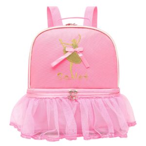 dorlubel cute ballet dance backpack tutu dress dance bag with key chain girls (pink7 of tutu girl)