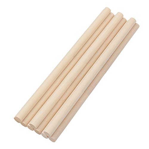 Wooden Dowel Rods 1/2 inch x 12 inch for Crafting and Macrame 15 Pack by Craftiff