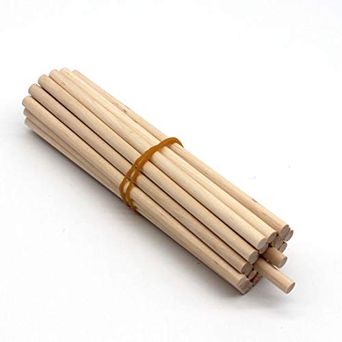 Wooden Dowel Rods 1/2 inch x 12 inch for Crafting and Macrame 15 Pack by Craftiff