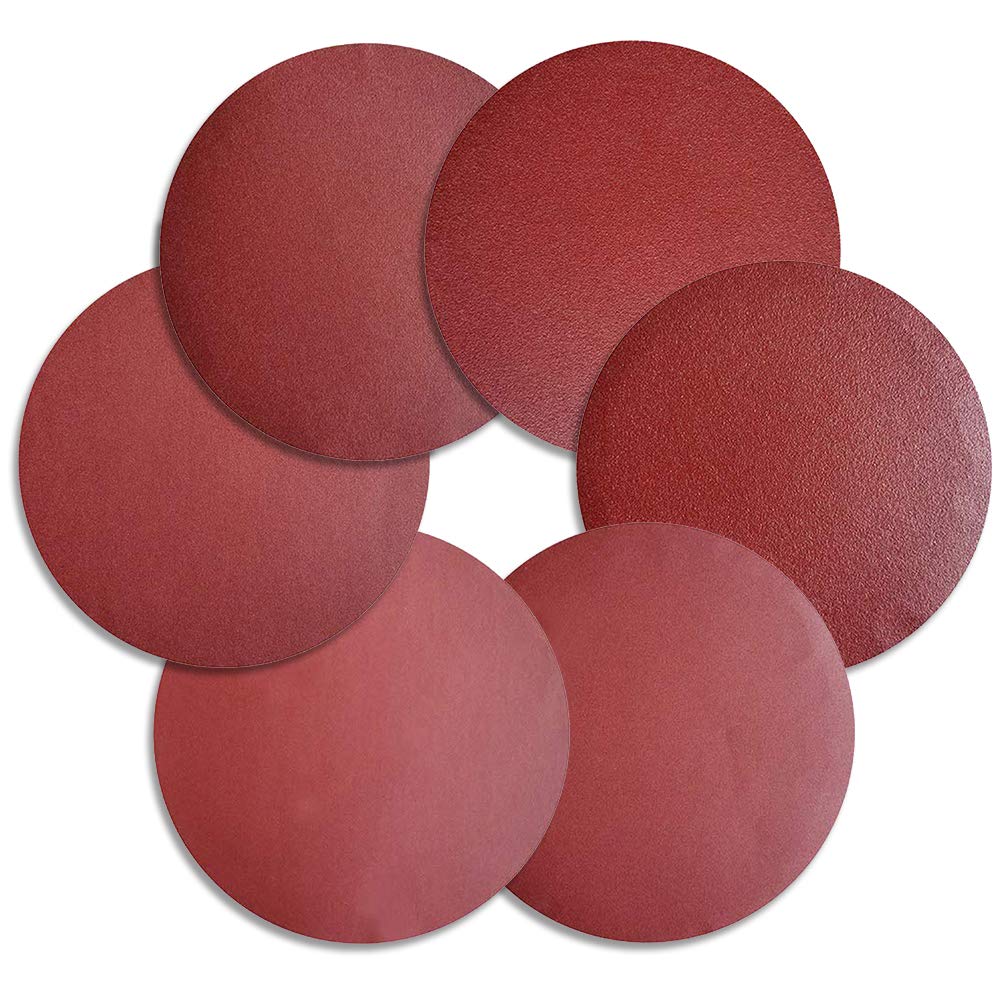 60 PCS 6-Inch Assorted PSA Aluminum Oxide Sanding Disc,NO-Hole Self Stick