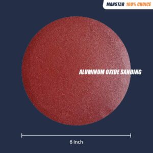 60 PCS 6-Inch Assorted PSA Aluminum Oxide Sanding Disc,NO-Hole Self Stick