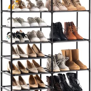 YOUDENOVA Shoe Rack, 9 Tier Shoe Rack Storage for Closet Entryway, Non-Woven Fabric Large Shoe Shelf,Stackable Shoes Organizer for Boots (Black)