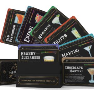 Cocktail Cards: 100 Cocktail Recipes to Master Cocktails in Bartender Flashcard Form with Step by Step Cocktail Instructions and Video Instructions