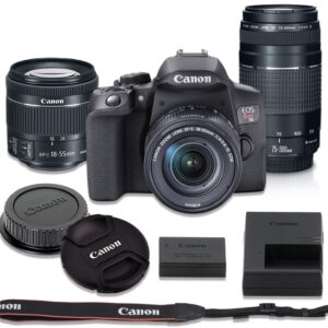 Canon EOS Rebel T8i DSLR Camera with 18-55mm Lens Bundle + Canon 75-300mm III Lens Included with Manufacturer Accessories - 1 Year Canon USA Warranty