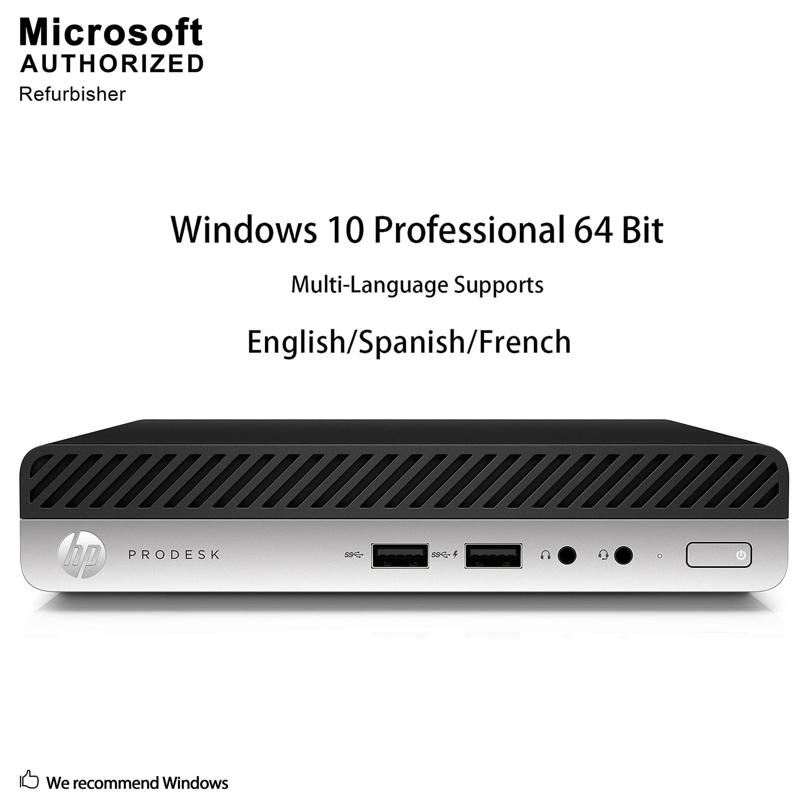 HP ProDesk 400 G3 Desktop Mini Computer, Intel Quad Core I5-6500T up to 3.1GHz, 16G DDR4, 512G SSD, N/A, WiFi, BT, DP, VGA, Windows 10 Pro 64 Bit Language Supports English/Spanish/French(Renewed)