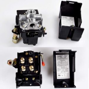 Air Compressor Pressure Switch Pressure with Valve Control Regulators Gauge 90-120PSI 4 Port Safety Valve Air Compressor Parts