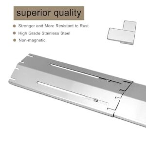 Universal Replacement Heavy Duty Adjustable Heat Plate Shield, Stainless Steel Heat Tent, Burner Cover, Flavorizer Bar, Flamer Tamer for Gas Grill Models, Extends from 11.75" up to 21" L, 3 Pack