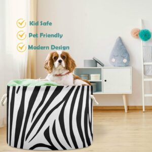 visesunny Collapsible Large Capacity Basket Animal Zebra Stripe Clothes Toy Storage Hamper with Durable Cotton Handles Home Organizer Solution for Bathroom, Bedroom, Nursery, Laundry,Closet