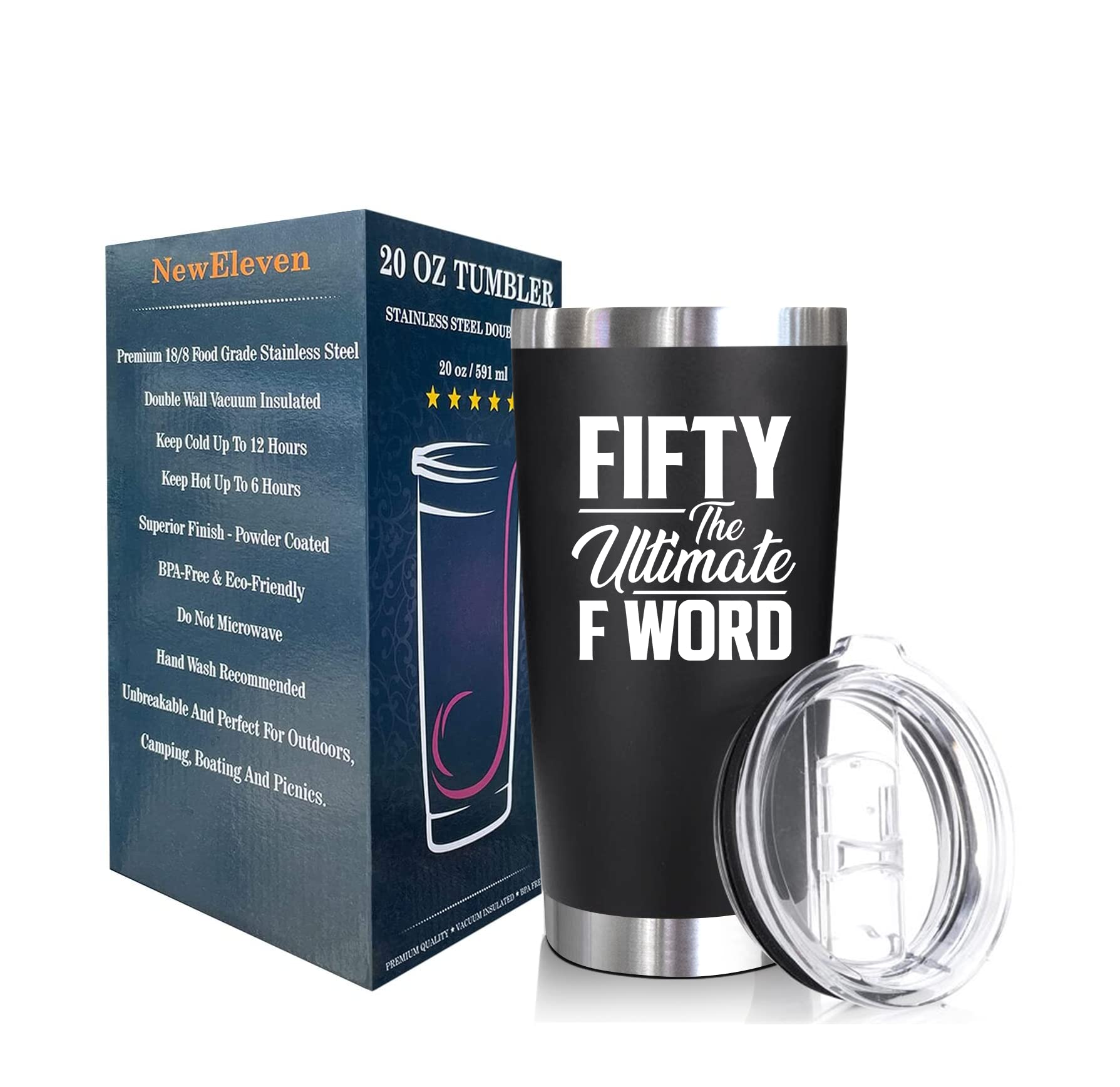 NewEleven 50th Birthday Gifts For Men Women - 1974 50th Birthday Decorations For Men Women - Gifts For Women Turning 50-50 Year Old Gifts For Men, Women, Mom, Dad, Wife, Husband - 20 Oz Tumbler