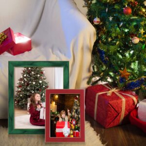 CORE ART 5x7 Picture Frames, Red Photo Frames Set of 2, 5 by 7 Colorful Frame with HD Plexiglas, Wall or Tabletop Display