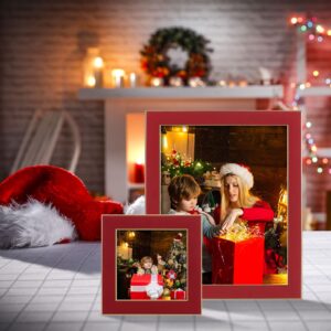 CORE ART 5x7 Picture Frames, Red Photo Frames Set of 2, 5 by 7 Colorful Frame with HD Plexiglas, Wall or Tabletop Display