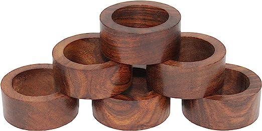 Divine glance Napkin Rings Dining Table Napkin Holder, Classic Everyday Use Thanksgiving, Christmas Napkin Rings Buckles,Festive Party Gift Farmhouse for Table (Set of 12, Brown)