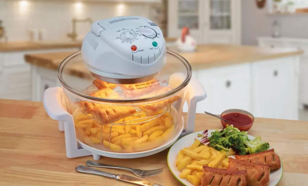 Electric Air Fryer Turbo Convection Oven Roaster Steamer,Halogen Oven Countertop Great for French Fries & Chips