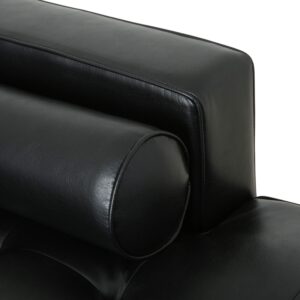 Christopher Knight Home Malinta Chaise Lounge, Pine, Midnight Black + Espresso 66.75D x 31.5W x 33H in