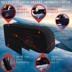 Airplane Armrest Covers - Innovative & Protective Arm Rest Sleeve Covers for You and Your Family on Your Next Air Travel - Comfort & Clean Flight Travel Accessory | 2 Sleeves in the Package
