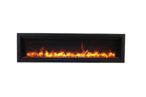 amantii sym-60-bespoke symmetry series bespoke 60-inch built-in electric fireplace with remote, ember media, black steel surround