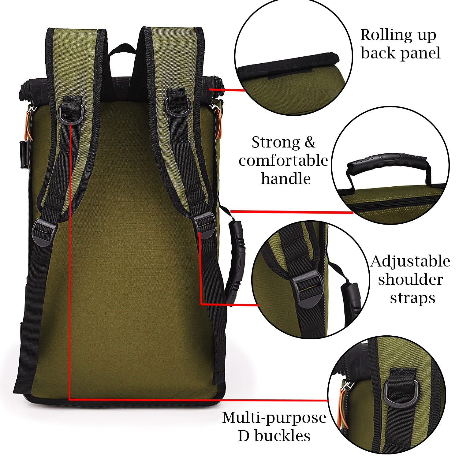 BE SMART Laptop Bag Outdoor Large Travel Waterproof Backpack Multipurpose Design fits 16 inches Computer Sport Business book bags for for Camping Hunting Hiking for Men and Woman-Green