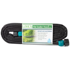 linex garden flat soaker hose 1/2" x 25 ft for garden beds drip sprinkler hoses heavy duty save water 80%
