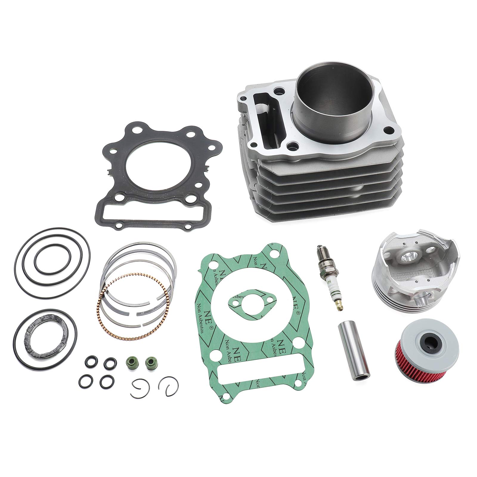 MOFANS 74mm Complete Cylinder and Piston Kit with Gaskets Fit for Honda Fourtrax 300 TRX300 4x4 2x4 1988 – 1992 1993 1994 1995 1996 1997 1998 1999 2000 for 12000-HC4-000 12100-HC4-000