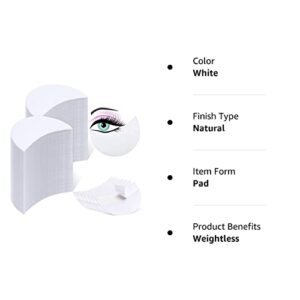 600 Pieces Eyeshadow Pad Shield Eyeshadow Patches White Eyeshadow Stencils Under Eye Pads Prevent Makeup Residue for Eyelash Extensions Lip Makeup, Half-Moon Shape