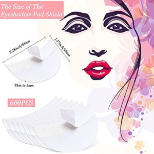 600 Pieces Eyeshadow Pad Shield Eyeshadow Patches White Eyeshadow Stencils Under Eye Pads Prevent Makeup Residue for Eyelash Extensions Lip Makeup, Half-Moon Shape