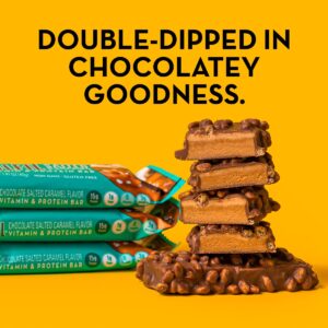 FULFIL Vitamin and Protein Bars, Chocolate Salted Caramel, Snack Sized Bar with 15g Protein and 8 Vitamins Including Vitamin C, 12 Counts