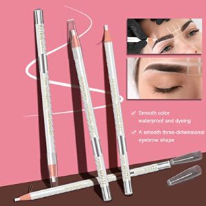 Tattoo Makeup And Microblading Supplies Kit-Permanent Eye Brow Liners For Marking In 5 Colors Waterproof Eyebrow Pencils Peel (white)