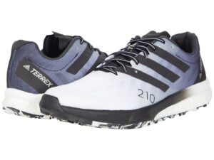 adidas women's terrex speed ultra trail running shoe, cloud white/core black/solar yellow - 8.5