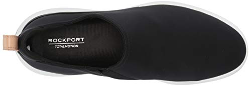 Rockport Total Motion Sport Women's High Slip On Walking Shoe, Black Lycra, 8.5