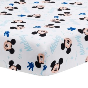 lambs & ivy disney baby forever mickey mouse white fitted crib sheet