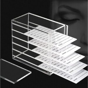 lxiangn acrylic 5 layers clear eyelash storage box lash display organizer eyelash storage tray for grafting lash extension