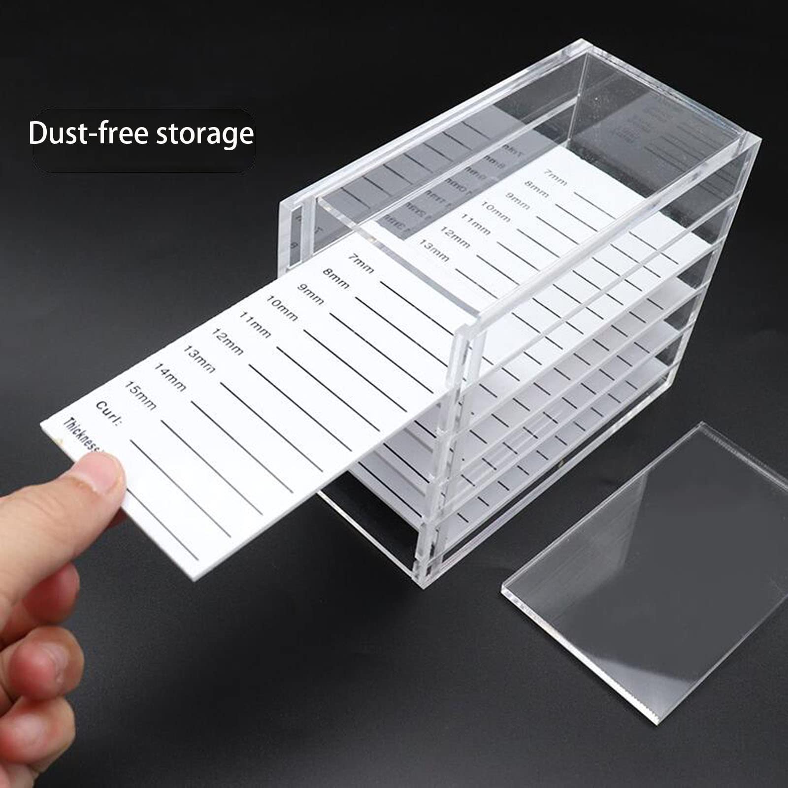 LXIANGN Acrylic 5 Layers Clear Eyelash Storage Box Lash Display Organizer Eyelash Storage Tray for Grafting Lash Extension