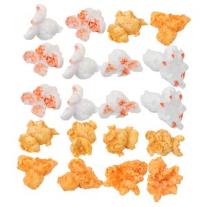 exceart 20pcs artificial popcorn resin popcorn decoration popcorn garland popcorn model set advertising photo prop for diy earring bracelet neacklace accessory mixed color