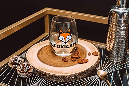 "Infoxicated" Oversized Stemless Wine Glass | Holds 20 Ounces