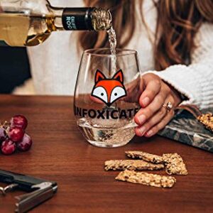 "Infoxicated" Oversized Stemless Wine Glass | Holds 20 Ounces