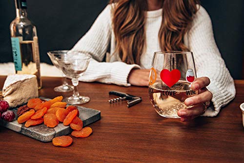 "Peace Love Wine" Oversized Stemless Wine Glass | Holds 20 Ounces