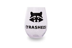 raccoon "trashed" stemless wine glass | holds 20 ounces