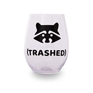 Raccoon "Trashed" Stemless Wine Glass | Holds 20 Ounces