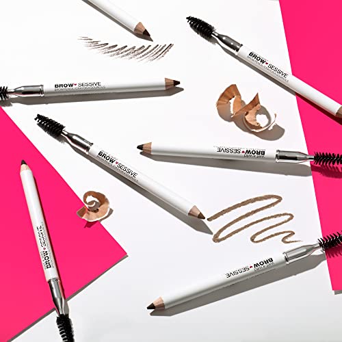 wet n wild Brow-Sessive Brow Pencil, Ultra-Precise Dual Ended Spoolie Brush for Perfect Buildable Blendable Shaping, Natural Lasting Shades for Every Brow, Cruelty-Free & Vegan - Dark Brown(Packaged)