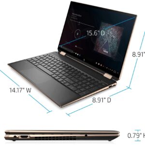 HP Spectre X360 15.6-inch 4K UHD Touchscreen 512GB SSD + 32GB Optane 11th Gen i7 (16GB RAM, Quad-Core i7-1165G7 up to 4.7GHz, Windows 10 Home, 3840 x 2160 Resolution) Nightfall Black, 15-eb1043dx