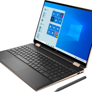 HP Spectre X360 15.6-inch 4K UHD Touchscreen 512GB SSD + 32GB Optane 11th Gen i7 (16GB RAM, Quad-Core i7-1165G7 up to 4.7GHz, Windows 10 Home, 3840 x 2160 Resolution) Nightfall Black, 15-eb1043dx