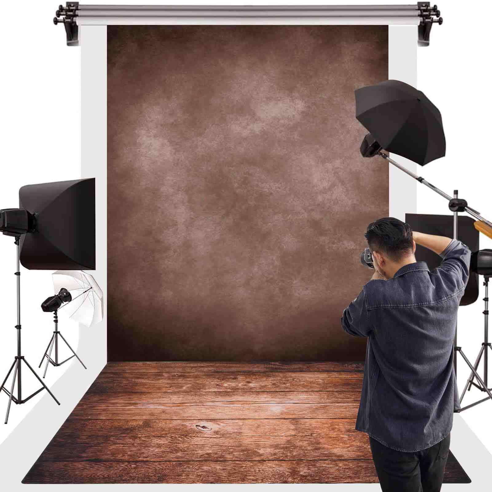 Kate Photography Floor Mats Brown Wood Floor Backdrop Anti-Slip Mat for Photography Newborn Photography Props Rubber Mat for Photo Studio 8x5ft